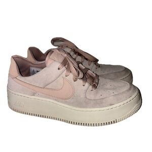 Nike Air Force 1 Sage Pink Suede Platform Low Top Sneaker Women SZ 8.5 AR5339201